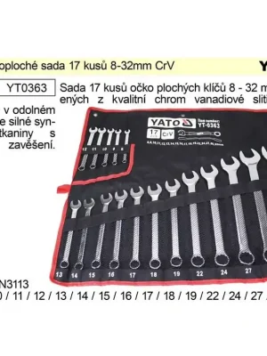 Klíče očkoploché sada 17 kusů 8-32mm CrV Yato