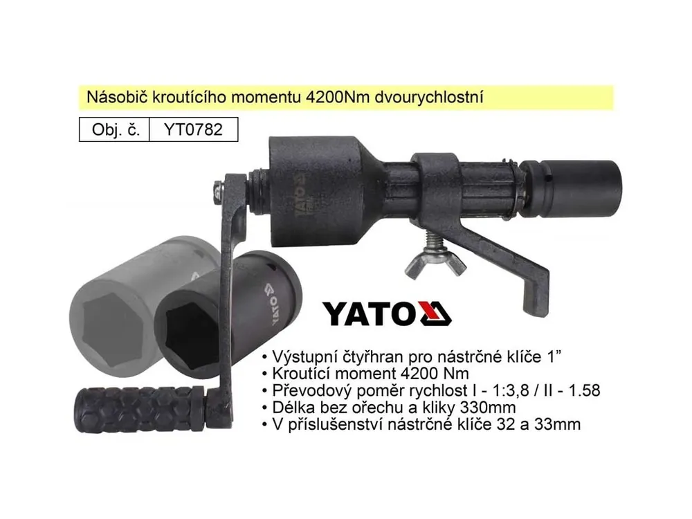 YATO Násobič kroutícího momentu 4200Nm dvourychlostní YT-0782
