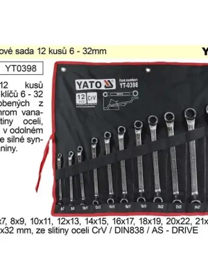 Klíče očkové sada 12 kusů 6-32mm CrV Yato