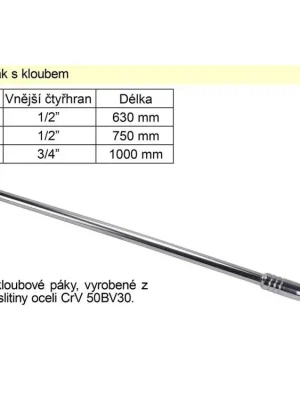 Páka trhák s kloubem 3/4" délka 1000mm
