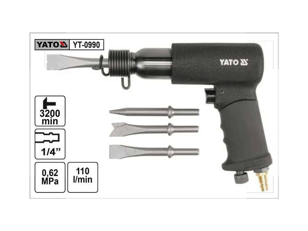 Sekáč vzduchový Yato YT-0990 se sadou sekáčů