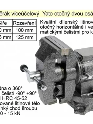 Svěrák víceúčelový 125 mm Yato otočný dvou osách