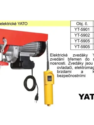 Zvedák elektrický nosnost 300 kg