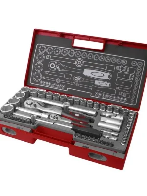 hlavice nástrčné, sada 60ks, 1/4", 1/2", 61CrV5, FORTUM