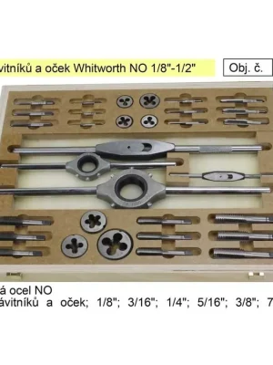 Závitníky a očka sada Whitworth 1/8"-1/2" NO, Bučovice Tools