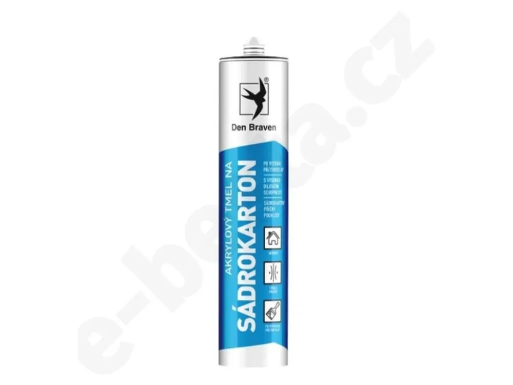 Akrylový tmel na sádrokartony - bílý - 280 ml - BD - Den Braven