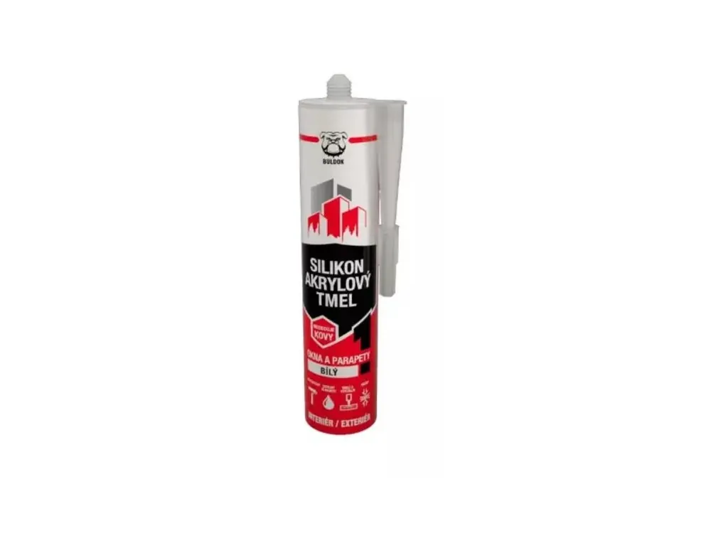 Silikon akrylový tmel bílý 280 ml, BULDOK