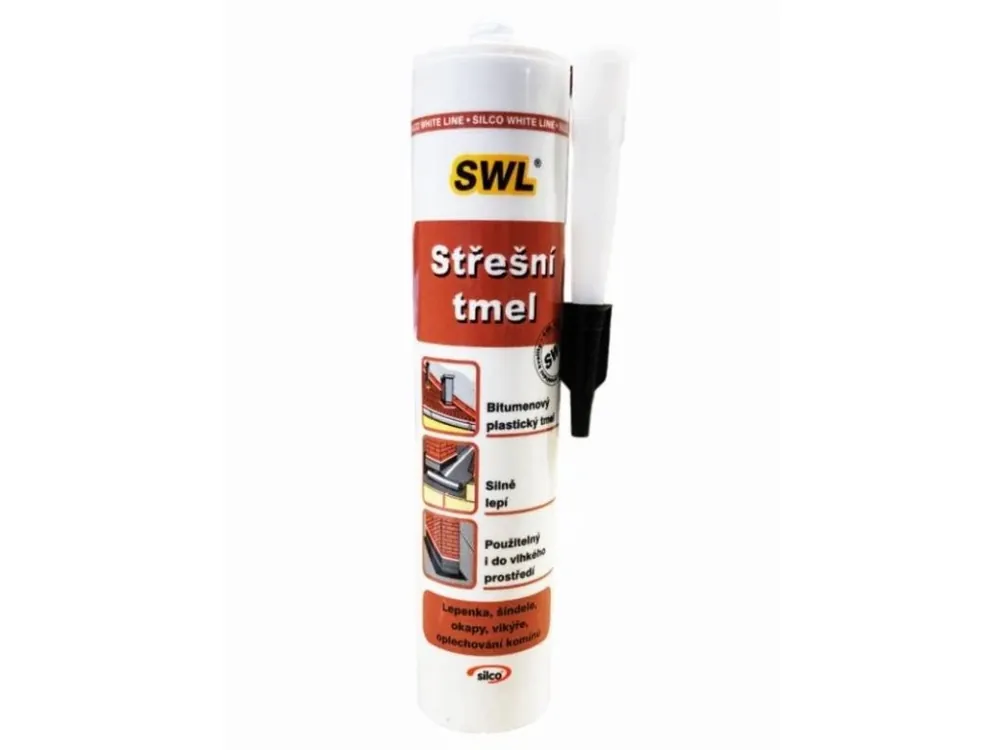 Tmel střešní jednosložkový, 310 ml, černý, SILCO