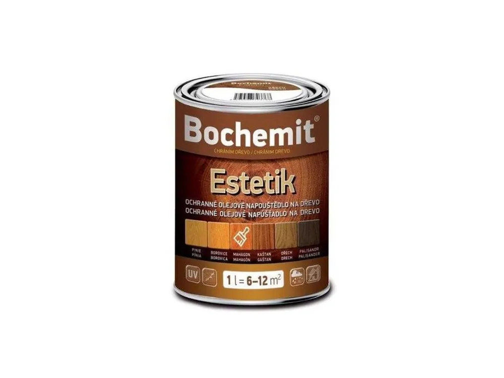 Bochemit Estetik Ořech 1 l, olejové napouštědlo na dřevo