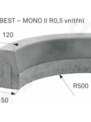 Obrubník BEST-MONO II R0.5 vnitřní přírodní
