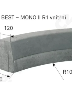 Obrubník BEST-MONO II R1 vnitřní přírodní