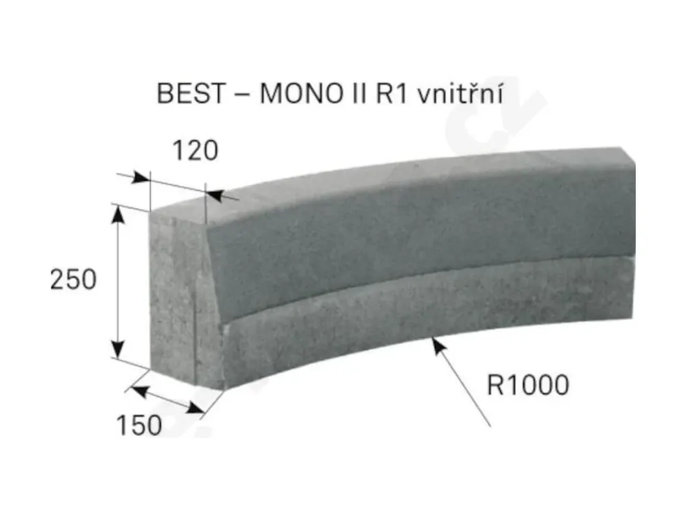 Obrubník BEST-MONO II R1 vnitřní přírodní