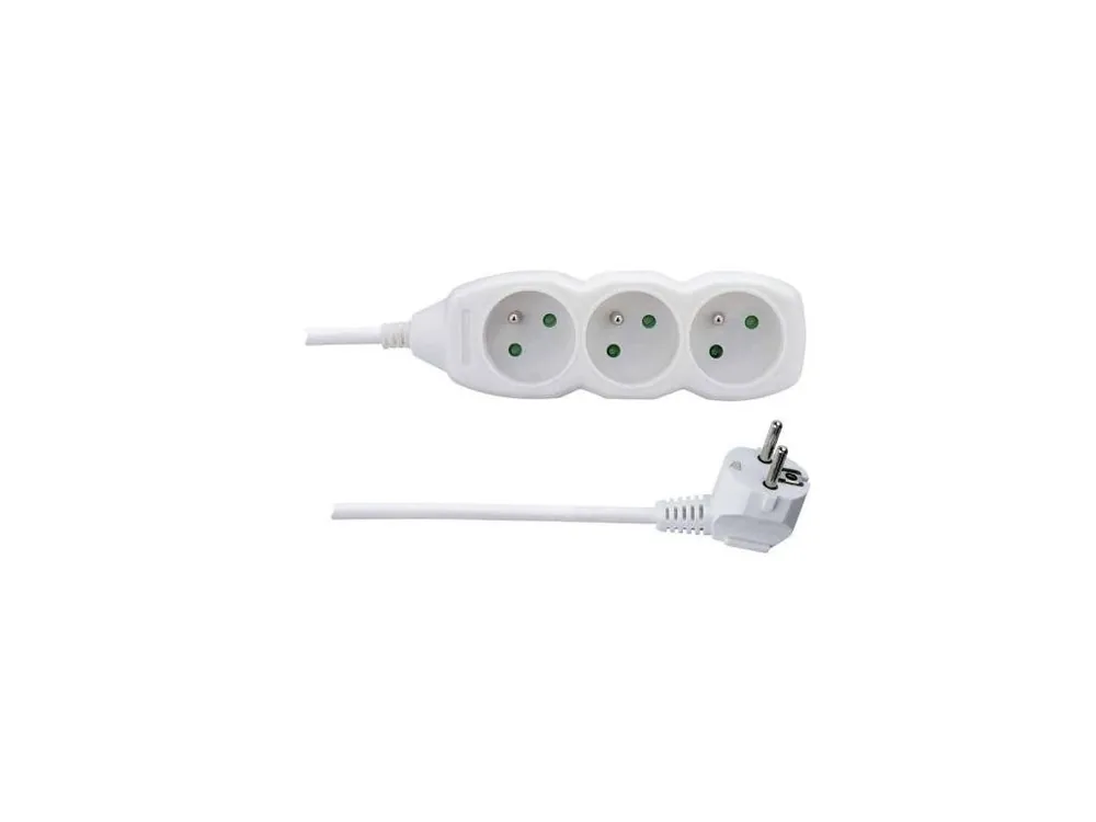 Přívod prodlužovací, 2m / 250V, 3 zásuvky bez vypínače