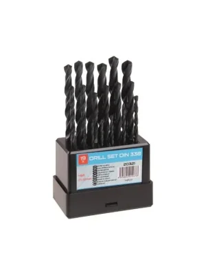 Vrták do kovu, SET, HSS, 1 – 10 mm, 19 ks