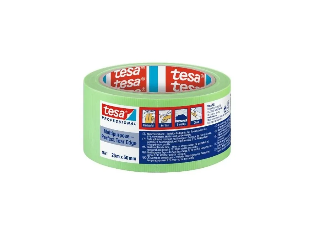 Páska univerzální textilní 4621, 50 mm x 25 m, zelená