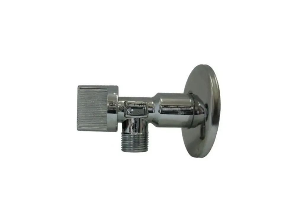 Ventil rohový 1/2"x1/2" závitový s růžicí, voda, mosaz/nerez