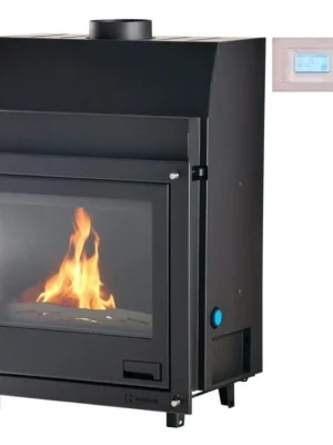 HS Flamingo Vložka krbová AQUAFLAM 25 s výměníkem a automatickou regulací, 25 kW, rovné sklo