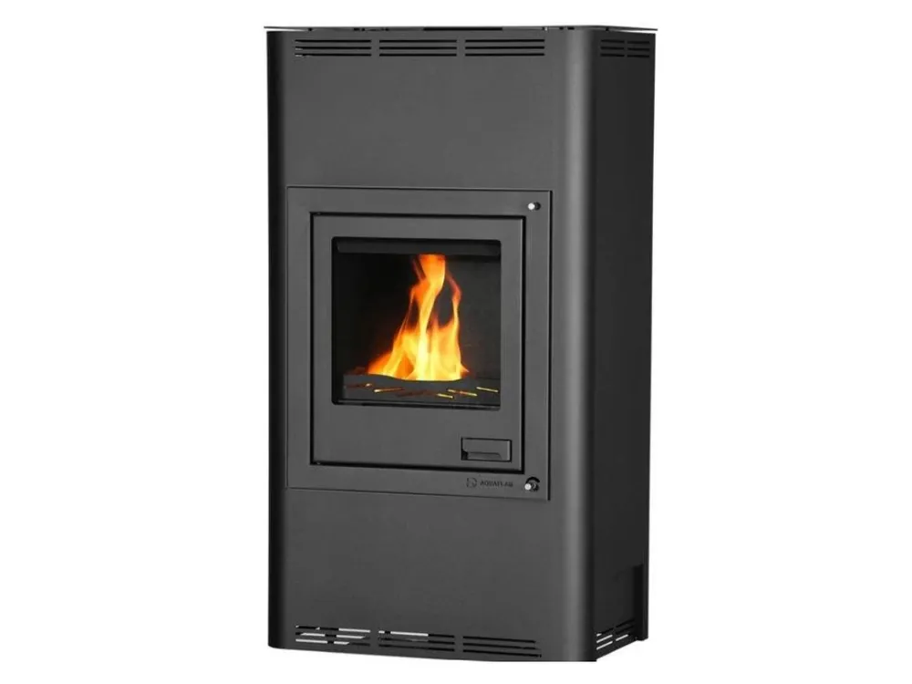 HS Flamingo Kamna krbová AQUAFLAM 17, 17 kW s výměníkem 14 kW a automatickou regulací, černá