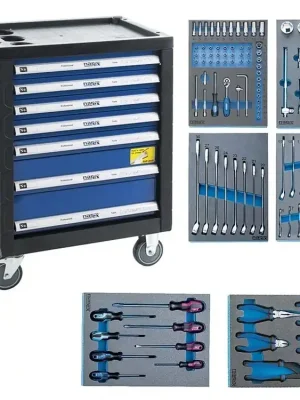 Dílenský vozík pojízdný - vybavený 117 dílů Narex 443000994