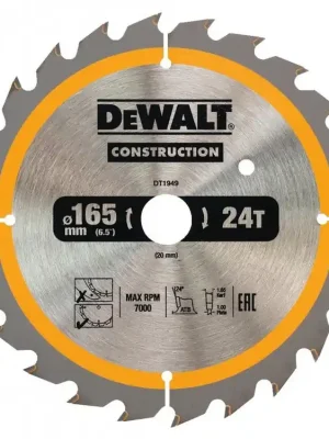 Pilový kotouč 165x1,6x20mm, 24 zubů DT1949 DeWALT