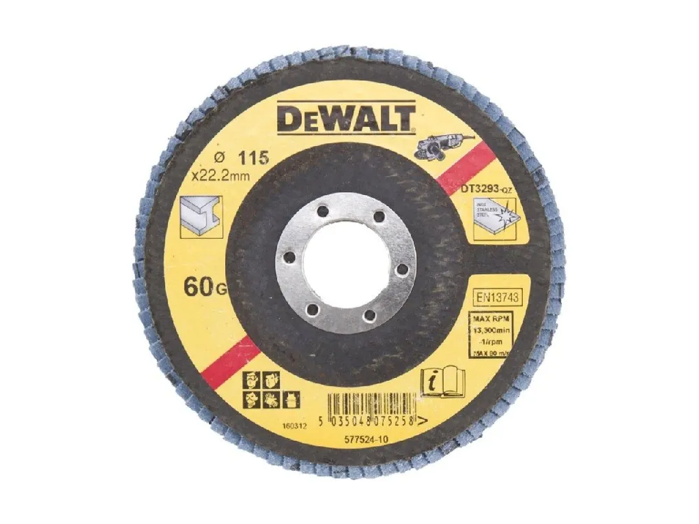 Brusný lamelový kotouč 115mm P60 plochý DT3293 DeWALT