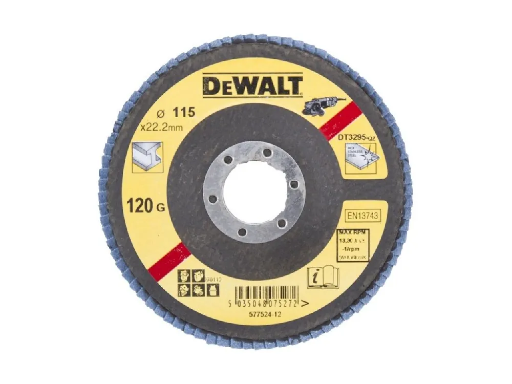 Brusný lamelový kotouč 115mm P120 plochý DT3295 DeWALT
