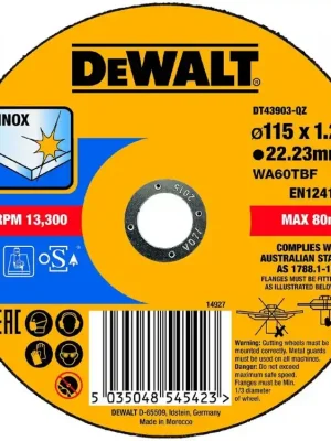 Řezný kotouč na nerezovou ocel 115x1,2x22,2 DeWALT DT43903