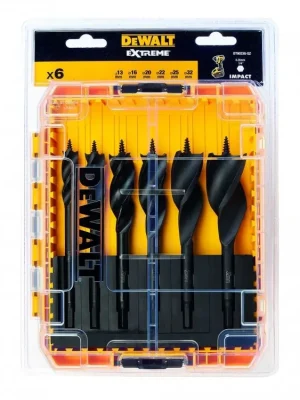 Sada třídrážkových vrtáků do dřeva 6dílná EXTREME DeWALT DT90238