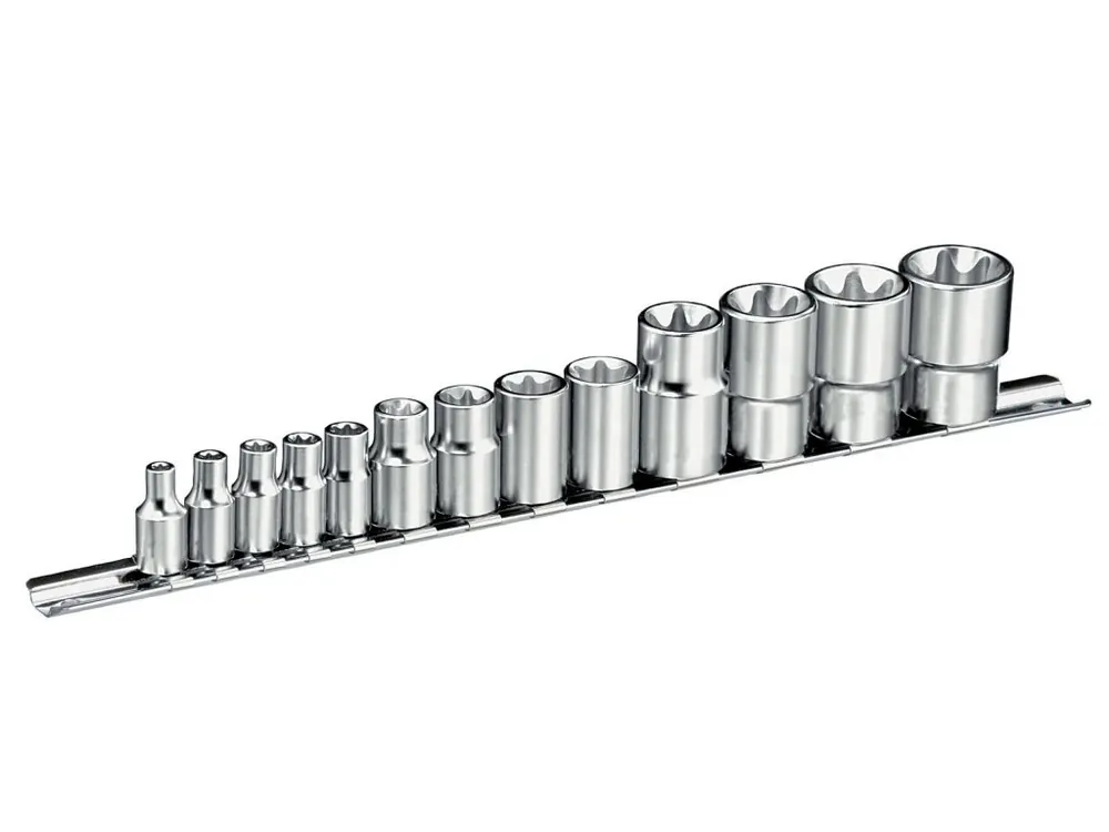 Gola sada 1/4", 3/8" a 1/2" nástrčných hlavic TORX 13dílů Tona Expert E034801