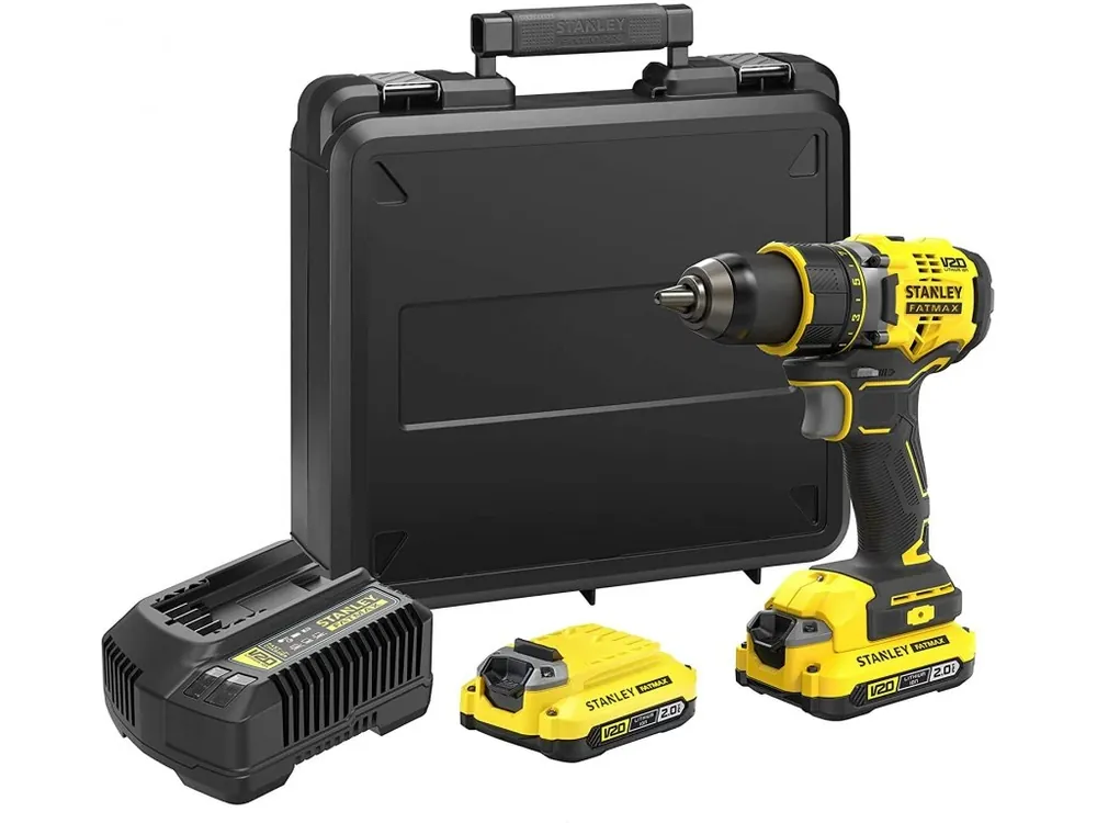 Aku bezuhlíková dvourychlostní vrtačka 18V 2,0Ah Li-Ion SFMCD720D2K Stanley FatMax V20