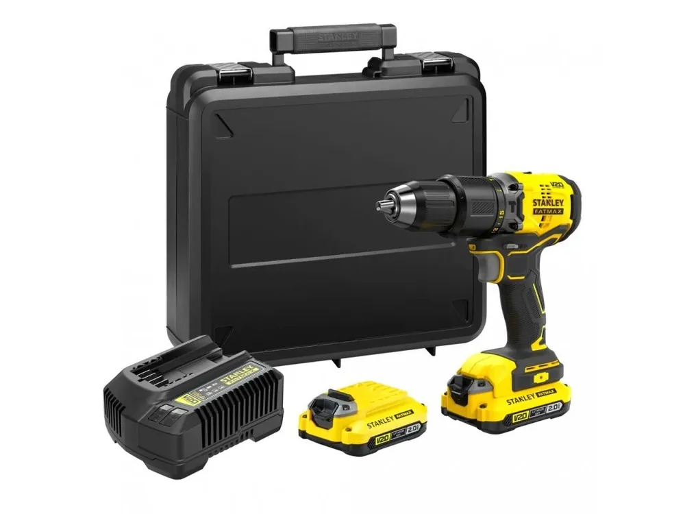 Aku bezuhlíková příklepová vrtačka 18V 2,0Ah Li-Ion SFMCD715D2K Stanley FatMax V20