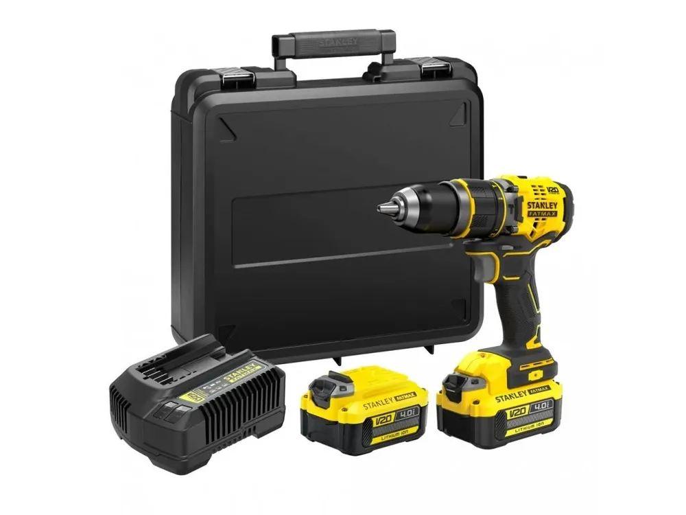 Aku bezuhlíková příklepová vrtačka 18V 4,0Ah Li-Ion SFMCD721M2K Stanley FatMax V20