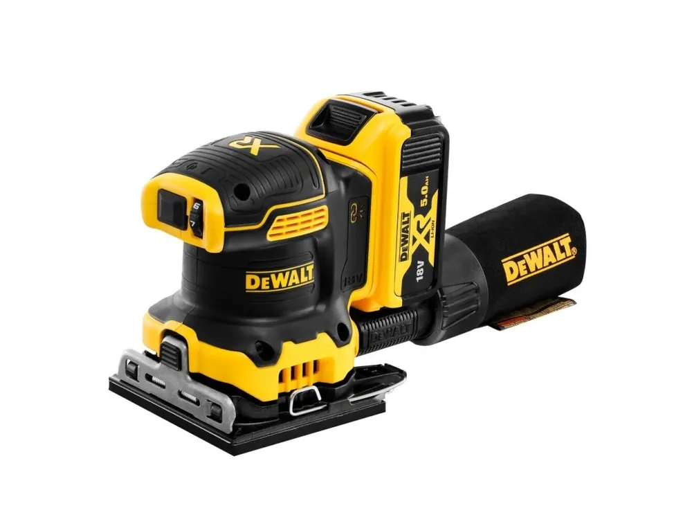 Aku bezuhlíková vibrační bruska 18V XR 2x 5,0Ah Li-Ion DCW200P2 DeWALT