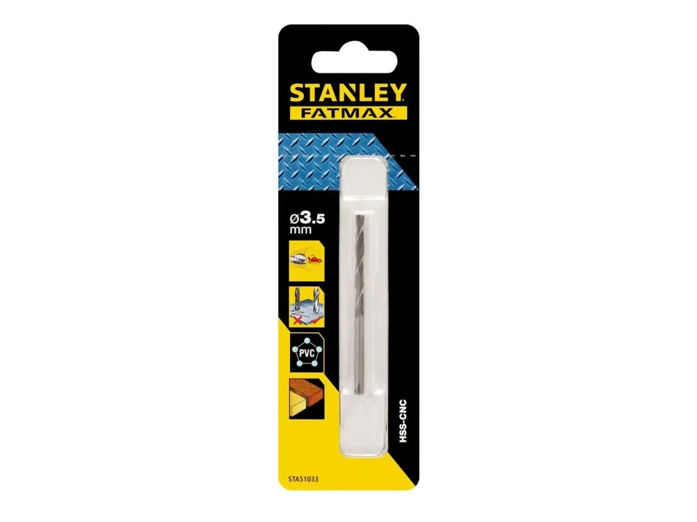 Přesný vrták do kovu se zúženou spičkou Ø 3,5mm Stanley FatMax STA51033
