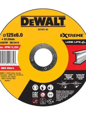 Brusný kotouč na kov vypouklý 125x6,0x22,2 DeWALT DX7941