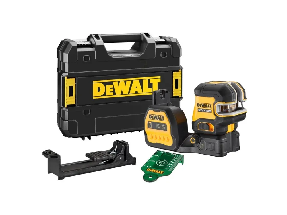 Křížový + 5bodový laser 12/18V zelený DeWALT DCE825NG18 (bez aku a nabíječky)