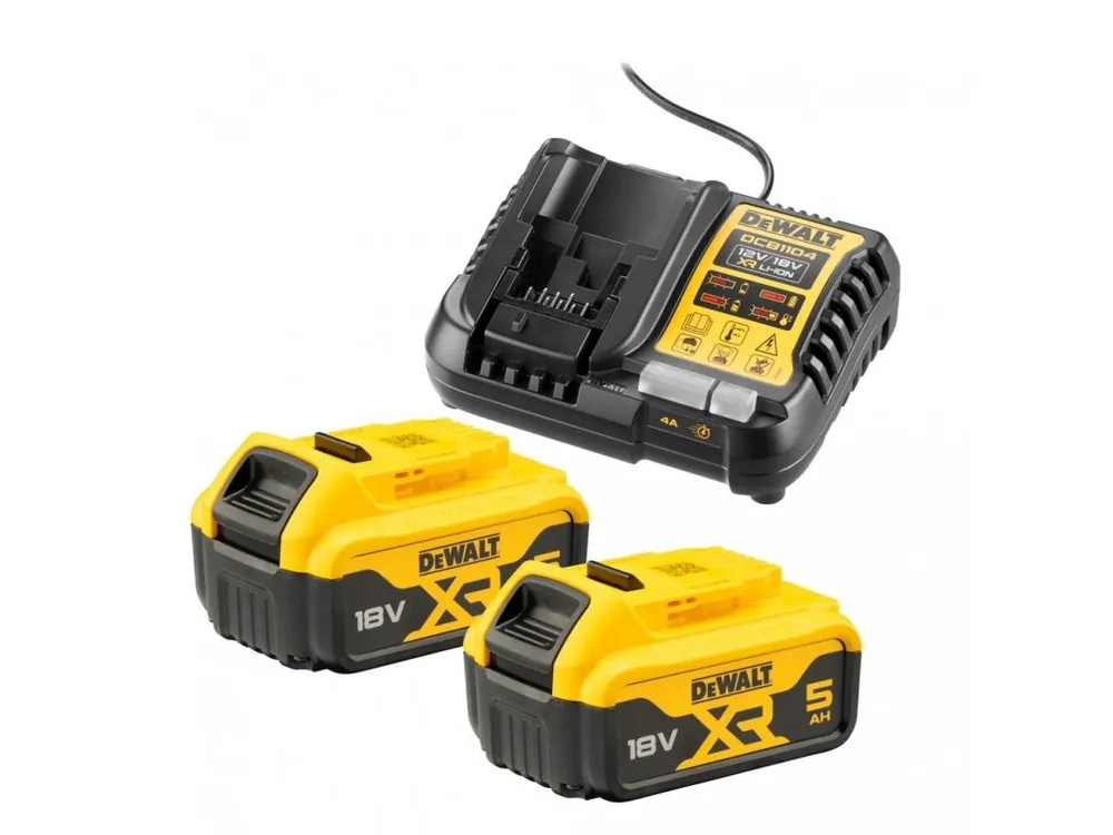 Nabíječka pro zásuvné baterie XR 4A 10,8 - 18V + 2 ks baterie 5,0Ah DCB1104P2 DeWALT