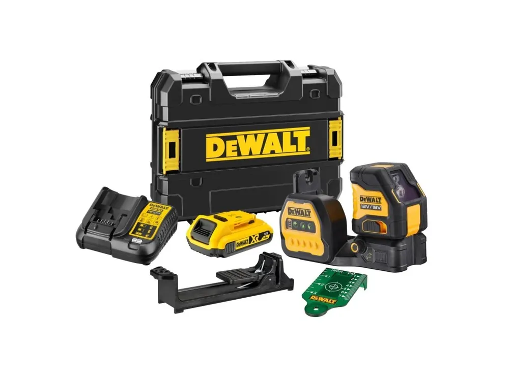 Aku křížový laser 12/18V 2,0Ah Li-Ion zelený DeWALT DCE088D1G18
