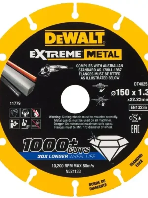 Dia řezný kotouč EXTREME METAL 150 x 22mm DeWALT DT40253
