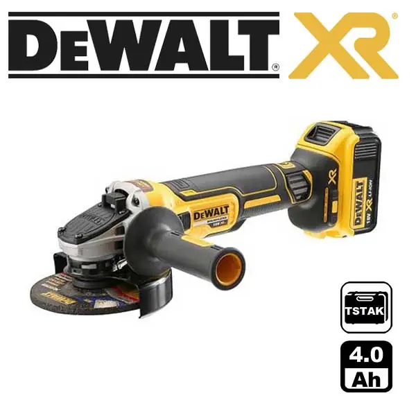 DCG405M2 Aku úhlová bruska 125mm, bezuhlíková 18V 2x 4,0Ah Li-Ion, kufr TStak, DeWALT