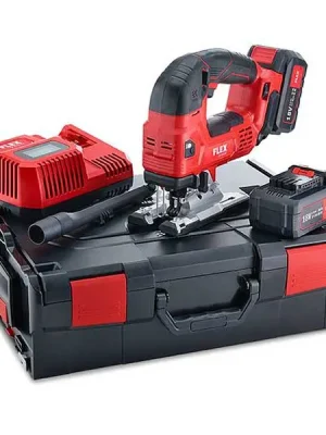 JSB 18.0-EC/5.0 Set Aku přímočará pila, žehl, bezuhlíková 18V 2x 5,0Ah, kufr L-BOXX, Flex
