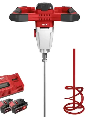 MXE 18.0-EC/5.0 Set + HP2 120 Aku míchadlo 2-rychlostní bezuhlíkové 18V 2x 5,0Ah, Flex