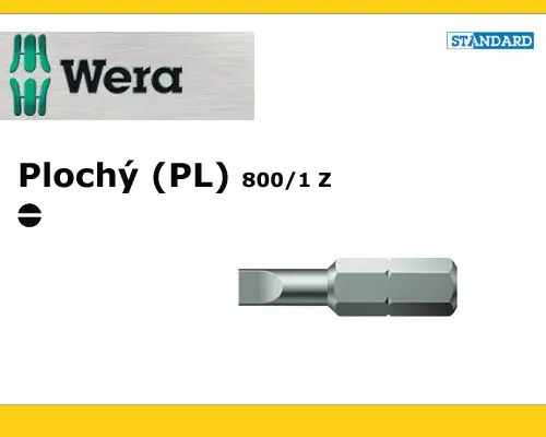 Bit PL 4,0x0,5x25mm Standard, WERA 800/1 Z , Wera - Doprodej (2ks)
