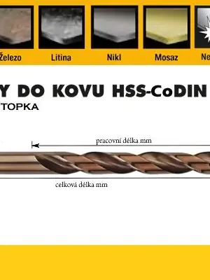 Vrták HSS-Co 5% 6,1x063/101mm DIN338 OREN
