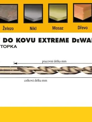 Vrták HSS-G EXTREME2 9,0x78/125mm, válc. DeWalt