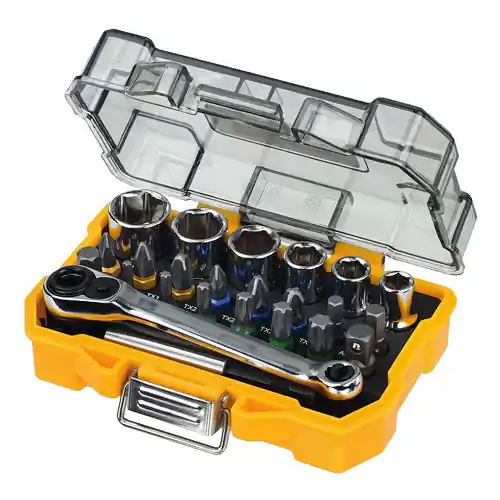 Sada bitů a gola hlavic PZ, PH, Torx, Hex, 24dílná, DT71516, DeWALT