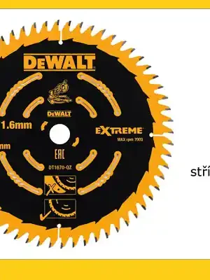 Pilový kotouč 184x1,65x16mm, SK60 ATB, 20° jemný řez, DeWalt