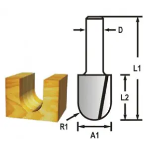 Žlábkovací fréza stopka 6 mm,12,7x19x51 mm