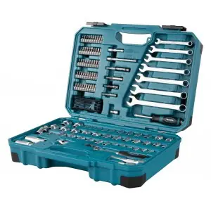 Makita E-06616 sada ručního nářadí 3/8" bity/nástrčné klíče/očkoploché klíče/ráčna, 120ks