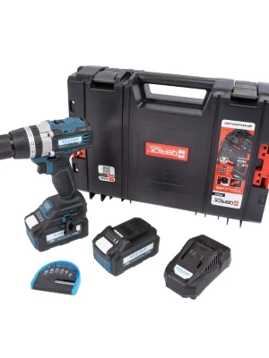 XTLINE Aku vrtačka s příklepem bezuhlíková 18 V, 70 Nm + 2 baterie 5.0 Ah + nabíječka 3.5 A + box XTline